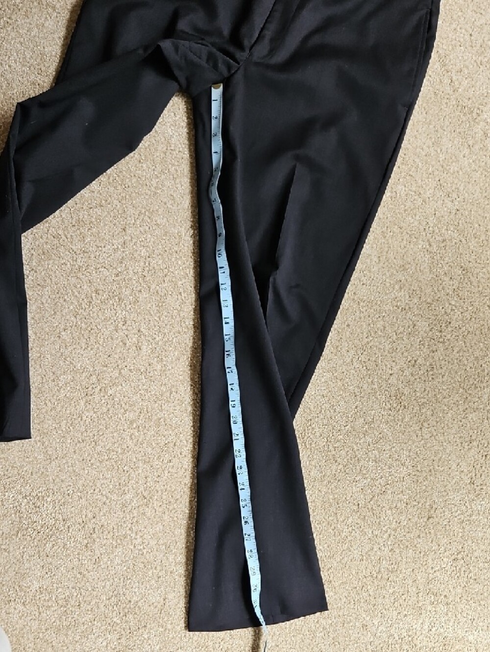 Custom Made Size 36x32 Men's Black Dress Pants Wool With Satin Lining - Picture 9 of 10